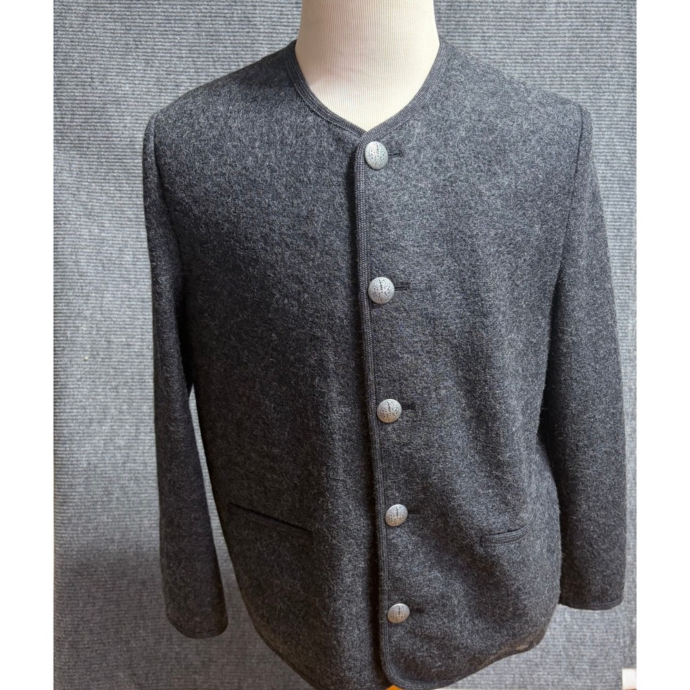 Giesswein Mens Boiled Wool Austrian Trachten Jacket Gray Bavaria Alpine WinterXL